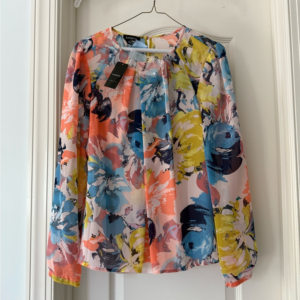*NWT* Bebe Floral Multicolor Blouse